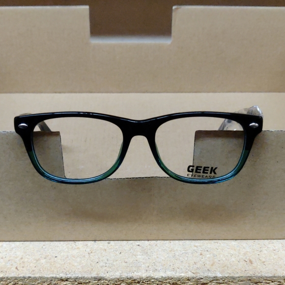 Geek Rad 09 Black/Green Unisex Eyeglasses - Picture 2 of 3
